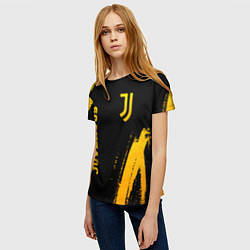 Футболка женская Juventus - gold gradient вертикально, цвет: 3D-принт — фото 2