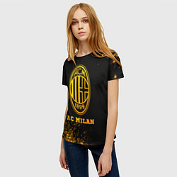Футболка женская AC Milan - gold gradient, цвет: 3D-принт — фото 2