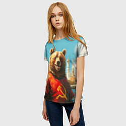 Футболка женская Медведь с гербом СССР, цвет: 3D-принт — фото 2