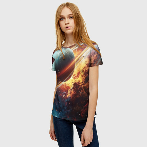 Женская футболка Большая планета / 3D-принт – фото 3