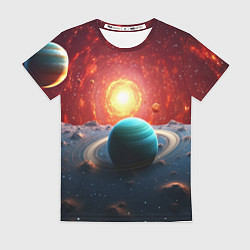 Женская футболка Космос и разные планеты