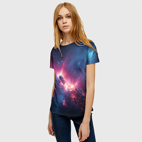Женская футболка Взрыв в космосе / 3D-принт – фото 3