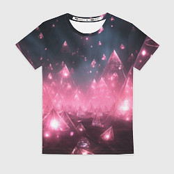 Женская футболка Розовый абстрактный космос
