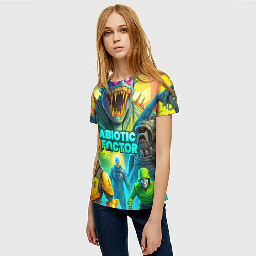 Женская футболка Abiotic Factor яркие монстры / 3D-принт – фото 3