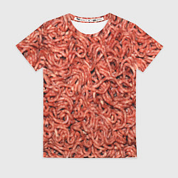 Женская футболка Мясной фарш текстура