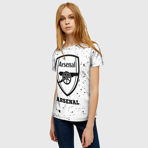 Женская футболка Arsenal sport на светлом фоне / 3D-принт – фото 3