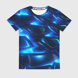 Футболка женская Синие абстрактные неоновые плиты, цвет: 3D-принт