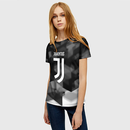 Женская футболка Juventus geometry fc / 3D-принт – фото 3