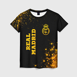 Футболка женская Real Madrid - gold gradient вертикально, цвет: 3D-принт