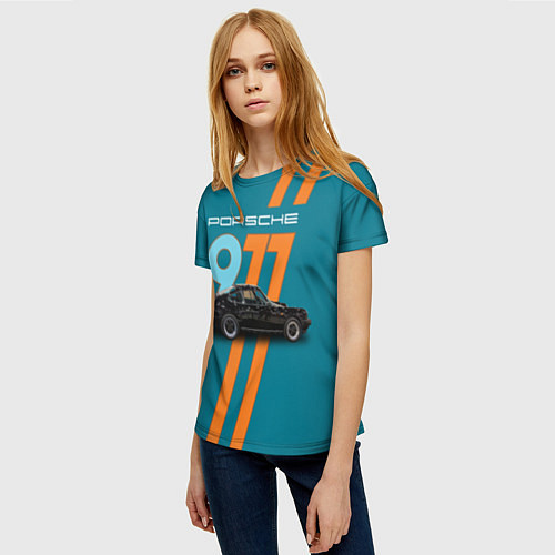 Женская футболка Порше немецкий спорткар / 3D-принт – фото 3