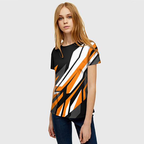 Женская футболка Corner lines / 3D-принт – фото 3
