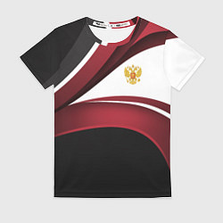 Футболка женская Униформа Россия - бордовая, цвет: 3D-принт