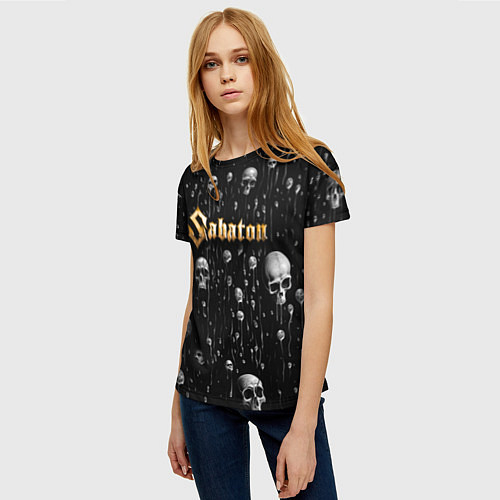 Женская футболка Sabaton - rock / 3D-принт – фото 3