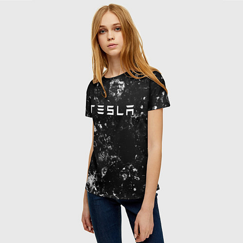 Женская футболка Tesla black ice / 3D-принт – фото 3