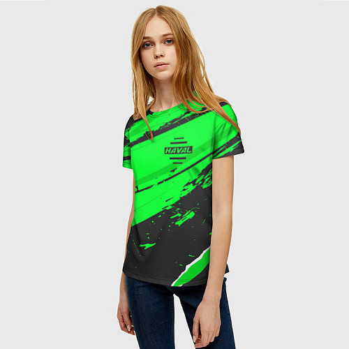 Женская футболка Haval sport green / 3D-принт – фото 3