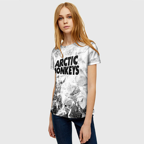 Женская футболка Arctic Monkeys white graphite / 3D-принт – фото 3