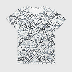 Женская футболка Чёрные хаотичные линии на белом фоне