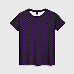 Футболка женская Чёрно-фиолетовый ломаные полосы, цвет: 3D-принт