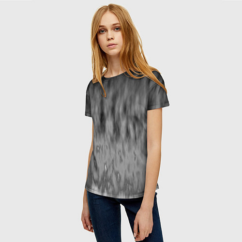 Женская футболка Серое пламя / 3D-принт – фото 3