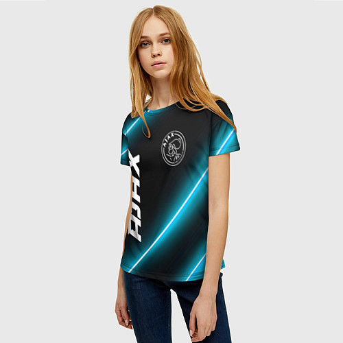 Женская футболка Ajax неоновые лампы / 3D-принт – фото 3