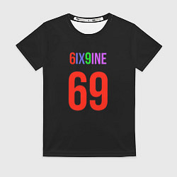 Футболка женская 6ix9ine logo, цвет: 3D-принт