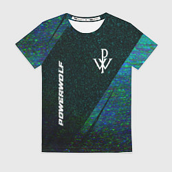 Футболка женская Powerwolf glitch blue, цвет: 3D-принт