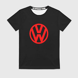 Футболка женская Volkswagen red logo, цвет: 3D-принт