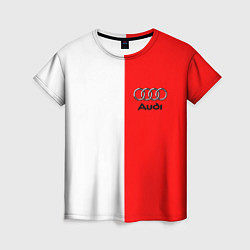 Футболка женская AUDI logo полосы, цвет: 3D-принт