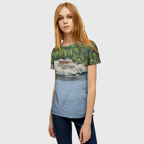Женская футболка Троицко-байновское месторождение глины / 3D-принт – фото 3