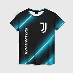 Футболка женская Juventus неоновые лампы, цвет: 3D-принт