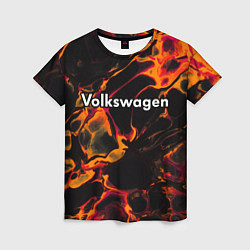 Футболка женская Volkswagen red lava, цвет: 3D-принт