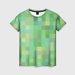 Футболка женская Пиксели в зеленом, цвет: 3D-принт