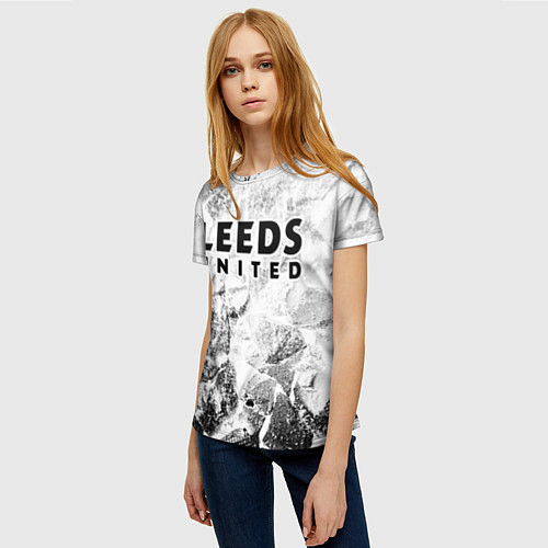 Женская футболка Leeds United white graphite / 3D-принт – фото 3