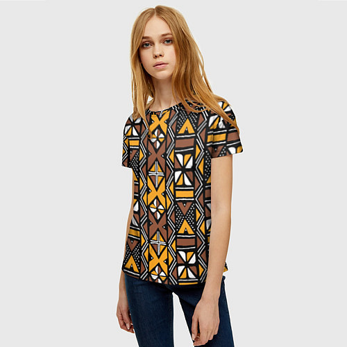 Женская футболка Африканский мавританский узор / 3D-принт – фото 3