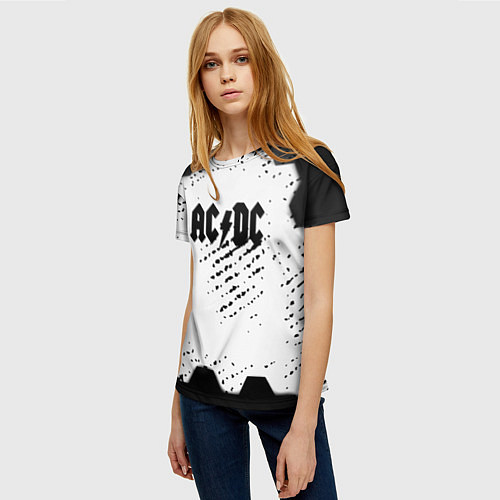 Женская футболка AC DC текстура рок / 3D-принт – фото 3