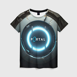 Женская футболка Portal logo game