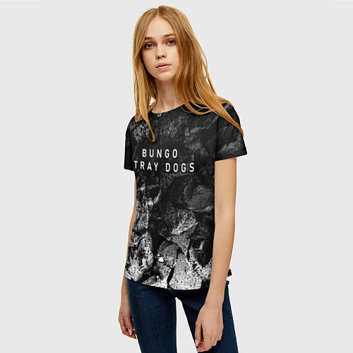 Женская футболка Bungo Stray Dogs black graphite / 3D-принт – фото 3