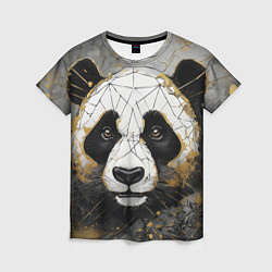 Футболка женская Панда мозайка - крупная голова, цвет: 3D-принт