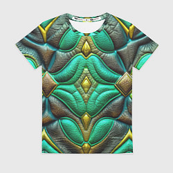 Женская футболка Объемная футуристичная текстура из кожи