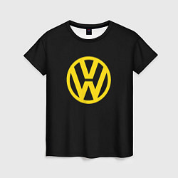 Футболка женская Volkswagen logo yellow, цвет: 3D-принт