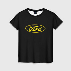 Футболка женская Ford logo yellow, цвет: 3D-принт