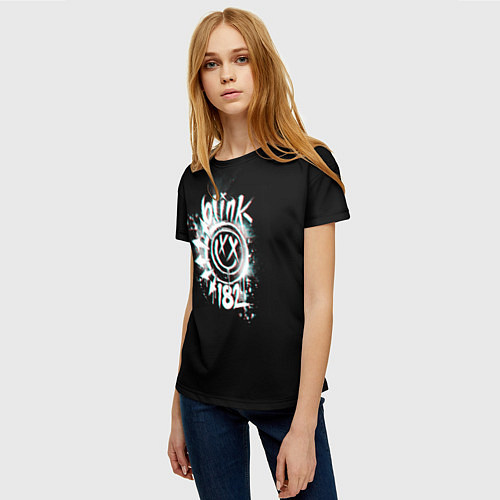 Женская футболка Blink-182 glitch / 3D-принт – фото 3