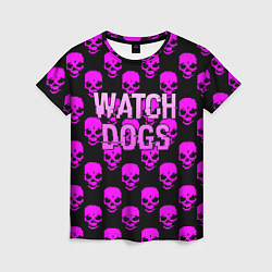 Футболка женская Watch dogs neon skull, цвет: 3D-принт