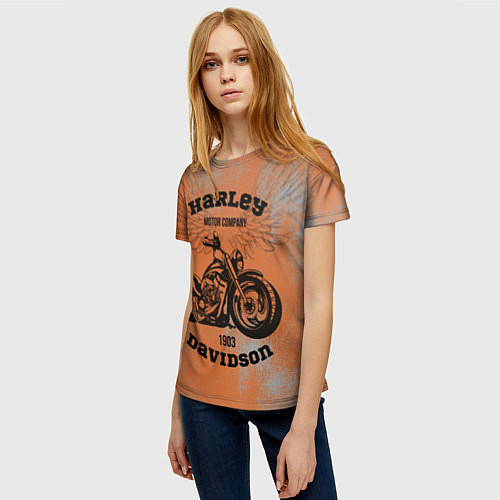 Женская футболка Harley Davidson - Moto / 3D-принт – фото 3