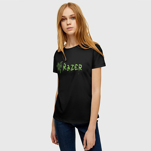 Женская футболка Razer brend steel / 3D-принт – фото 3