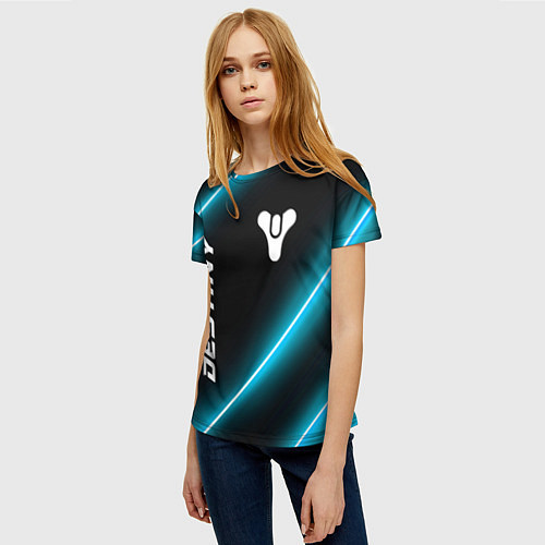 Женская футболка Destiny неоновые лампы / 3D-принт – фото 3