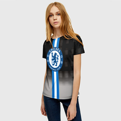 Женская футболка Chelsea fc sport geometry / 3D-принт – фото 3