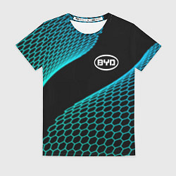 Футболка женская BYD electro hexagon, цвет: 3D-принт