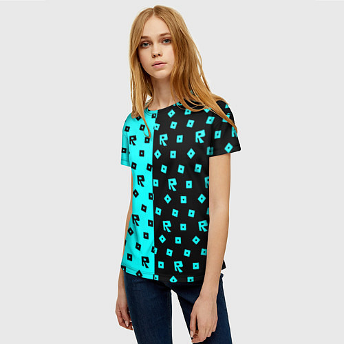 Женская футболка Roblox mobile game pattern / 3D-принт – фото 3