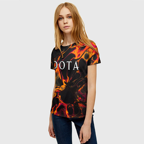 Женская футболка Dota red lava / 3D-принт – фото 3